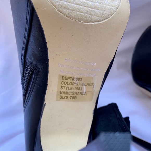 Black leather booties - Picture 4 of 7